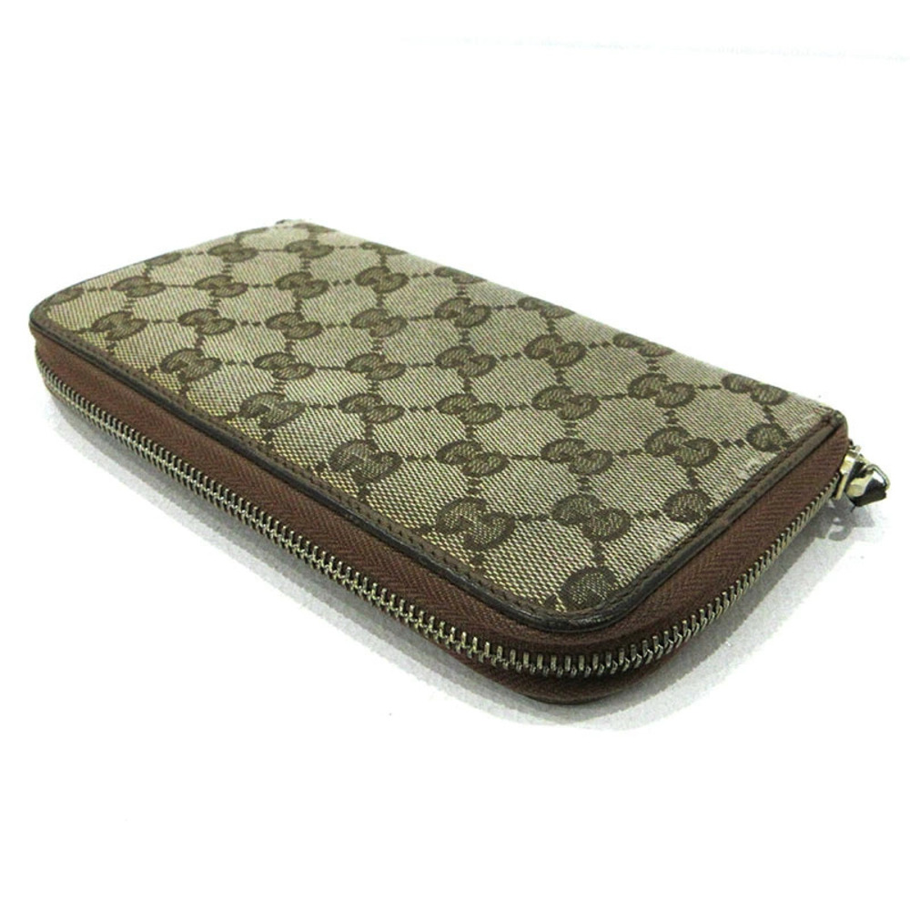 GUCCI GG Canvas Round Zip Long Wallet Beige - Picture 3 of 12